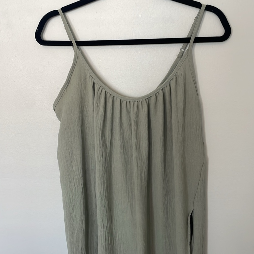 Sage Ruffle Tank Dress - Picture 4 of 6